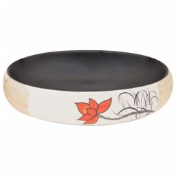 Berkfield Home Countertop Basin Multicolour Oval 59x40x15 cm Ceramic in Black - Size: 59 x 40 x 15 cm - thumbnail 4