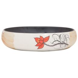 Berkfield Home Countertop Basin Multicolour Oval 59x40x15 cm Ceramic in Black - Size: 59 x 40 x 15 cm - thumbnail 3