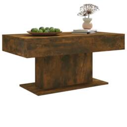 Berkfield Home Coffee Table Smoked Oak 96x50x45 cm Engineered Wood in Brown - Size: 96 x 50 x 45 cm - thumbnail 4