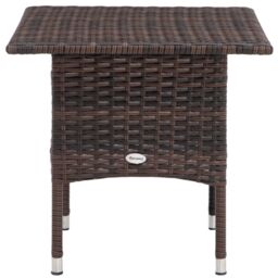 OUTSUNNY PE Rattan Outdoor Coffee Table, Easy Match Rattan Side Table in Brown - thumbnail 8