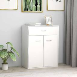 Berkfield Home Sideboard White 60x30x75 cm Engineered Wood - Size: 60 x 30 x 75 cm - thumbnail 2