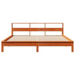 Berkfield Home Bed Frame without Mattress Wax Brown 180x200 cm Super King Solid Wood Pine - thumbnail 4