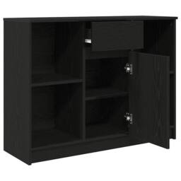 Berkfield Home Sideboard with Drawer Black Oak 101x35x76 cm Engineered Wood - Size: 101 x 35 x 76 cm - thumbnail 5