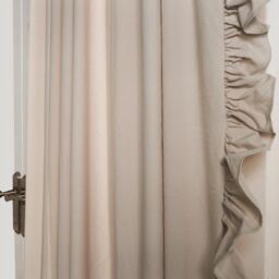 OHS Frill Voile Net Curtains 2 Window Panels Sheer Rod Slot Top Pair Set in Natural - Size: 140 cm width x 220 cm drop - thumbnail 4