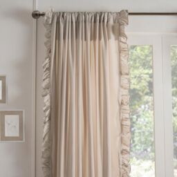 OHS Frill Voile Net Curtains 2 Window Panels Sheer Rod Slot Top Pair Set in Natural - Size: 140 cm width x 220 cm drop - thumbnail 2