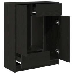 Berkfield Home Sideboard with Drawers & Doors Black Oak 73x31x90 cm - Size: 73 x 31 x 90 cm - thumbnail 5