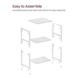 Kelvenix Sofa Side Table, 3-Tier End Table white - Size: 0.6m2