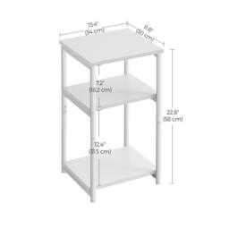 Kelvenix Sofa Side Table, 3-Tier End Table white - Size: 0.6m2 - thumbnail 2