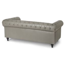 Bravich LTD Chesterfield Faux Leather Button-Tufted Armchair Sofa in Grey - Size: 1 Seater - thumbnail 4
