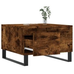 Berkfield Home Coffee Table Smoked Oak 55x55x36.5 cm Engineered Wood in Brown - thumbnail 4