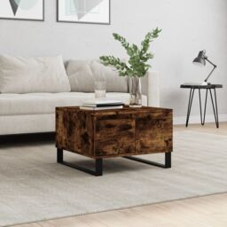 Berkfield Home Coffee Table Smoked Oak 55x55x36.5 cm Engineered Wood in Brown - thumbnail 1