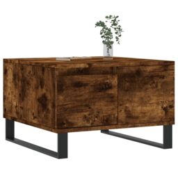 Berkfield Home Coffee Table Smoked Oak 55x55x36.5 cm Engineered Wood in Brown - thumbnail 3