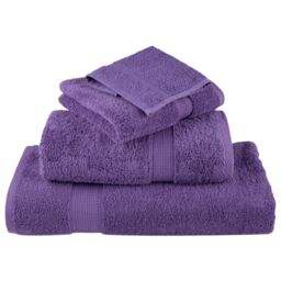 Berkfield Home Premium Hand Towels SOLUND 2 pcs Purple 50x100 cm 600 gsm - thumbnail 4