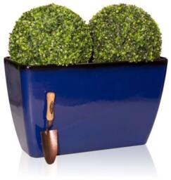 Primrose Royal Blue Glaze Effect Resin Trough Planter Frost Resistant 75cm in Cobalt