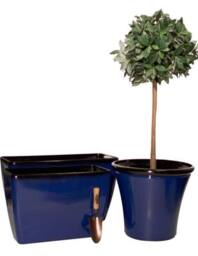Primrose Royal Blue Glaze Effect Resin Trough Planter Frost Resistant 75cm in Cobalt - thumbnail 2