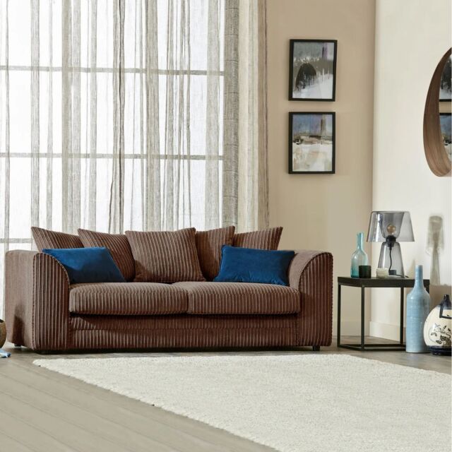 Snugg Furniture UK Limited Milo Jumbo Cord 3 Seater Sofa in Brown - image 1