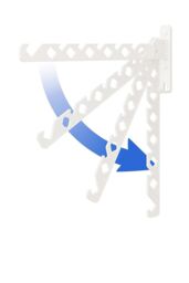 Living and Home 2Pcs Aluminium Alloy Wall Mounted Coat Drying Hanger in White - thumbnail 3