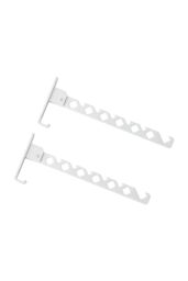 Living and Home 2Pcs Aluminium Alloy Wall Mounted Coat Drying Hanger in White - thumbnail 5
