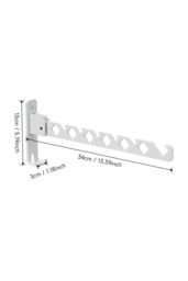 Living and Home 2Pcs Aluminium Alloy Wall Mounted Coat Drying Hanger in White - thumbnail 4
