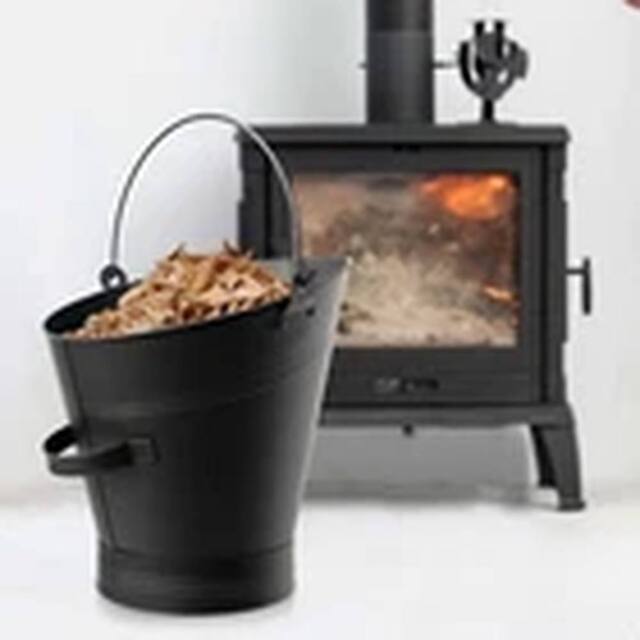 EONLION Black Metal Fireside Bucket Shovel Set for Coal Ash Logs - image 1