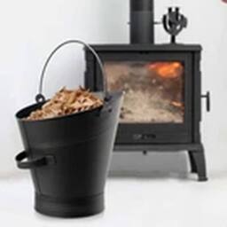 EONLION Black Metal Fireside Bucket Shovel Set for Coal Ash Logs
