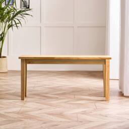 FurnitureboxUK Tenby Oak Effect Solid Wood Small Dining Bench in Light Brown - thumbnail 2