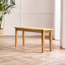 FurnitureboxUK Tenby Oak Effect Solid Wood Small Dining Bench in Light Brown