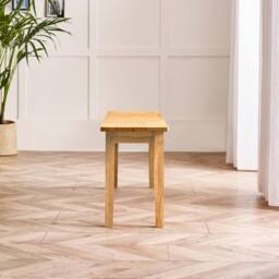 FurnitureboxUK Tenby Oak Effect Solid Wood Small Dining Bench in Light Brown - thumbnail 3