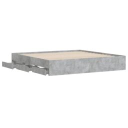 Berkfield Home Bed Frame with Drawers without Mattress Concrete Grey 180x200 cm Super King - thumbnail 5