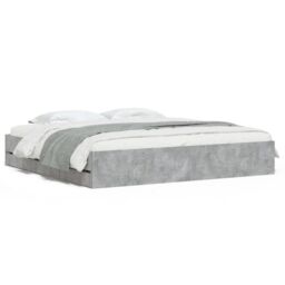 Berkfield Home Bed Frame with Drawers without Mattress Concrete Grey 180x200 cm Super King - thumbnail 2