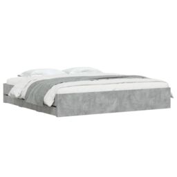 Berkfield Home Bed Frame with Drawers without Mattress Concrete Grey 180x200 cm Super King - thumbnail 3