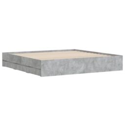 Berkfield Home Bed Frame with Drawers without Mattress Concrete Grey 180x200 cm Super King - thumbnail 4