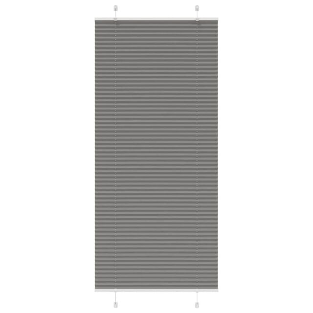 Berkfield Home Pleated Blind Anthracite 95x200 cm Fabric Width 94.4 cm Polyester in Black - image 1