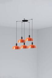 Netlighting Tatawin Medium Cluster Pendant Black Gloss Reddish Orange 5x E27