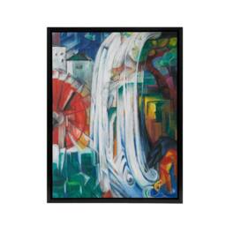 "Artery8 The Bewitched Mill Colourful Franz Marc Vintage Framed Canvas Wall Art - Size: W12"" x H16""" - thumbnail 1