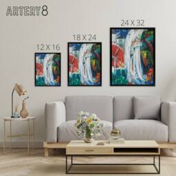 "Artery8 The Bewitched Mill Colourful Franz Marc Vintage Framed Canvas Wall Art - Size: W12"" x H16""" - thumbnail 4