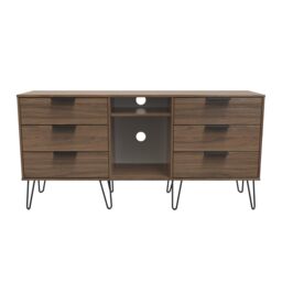 Ready Assembled 2 U Fuji 6 Drawer Sideboard (Ready Assembled) in Walnut