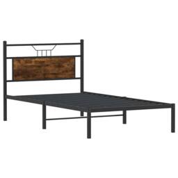 Berkfield Home Decorative Bed Frame without Mattress Smoked Oak 100x200 cm Engin in Brown - thumbnail 5