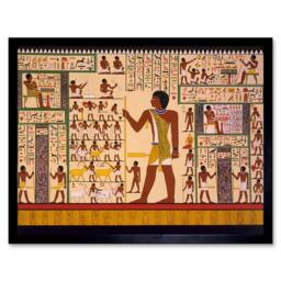 "Artery8 Paintings Mural Giza Tomb Ancient Egypt Hieroglyphic Framed Art Print in Beige - Size: W12"" x H16""" - thumbnail 1