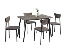 MCC Direct Dining Table & 4 chairs Wooden Table Set with Metal frame Blake in Brown - thumbnail 5