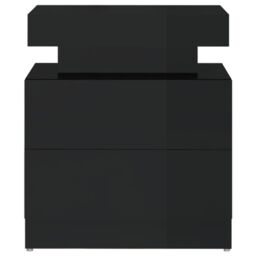 Berkfield Home Bedside Cabinet High Gloss Black 45x35x52 cm Engineered Wood - Size: 45 x 35 x 52 cm - thumbnail 4