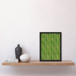 Artery8 Furuya Korin Framed Wall Art Print Green Lines Vintage Pattern - Size: A4 - thumbnail 2