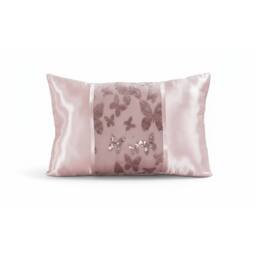 Snug City Oblong Butterfly Sequin Cushion Luxury Rectangular Decorative Accent in Pink - Size: 45 cm x 30 cm - thumbnail 1