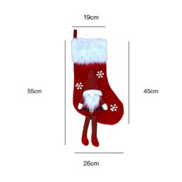 Obasyhig Style 1 Christmas Decoration Faceless Old Man Knitted Sock Gift Bag in Red - thumbnail 5