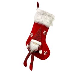 Obasyhig Style 1 Christmas Decoration Faceless Old Man Knitted Sock Gift Bag in Red - thumbnail 7