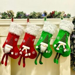 Obasyhig Style 1 Christmas Decoration Faceless Old Man Knitted Sock Gift Bag in Red - thumbnail 2