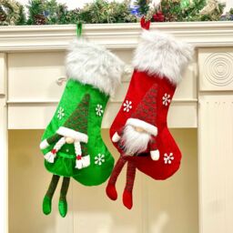 Obasyhig Style 1 Christmas Decoration Faceless Old Man Knitted Sock Gift Bag in Red - thumbnail 3