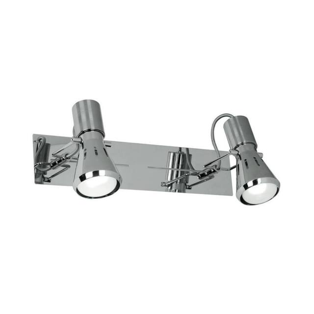 Netlighting SPOT 2 Light Twin Adjustable Spotlight Chrome 32x15x10cm in Silver - Size: 32 x 15 x 10 cm