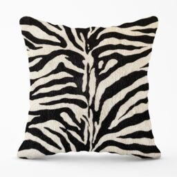 Warren Reed - Designer White Tiger Print Outdoor Cushion in Black - Size: 60 cm x 60 cm - thumbnail 1