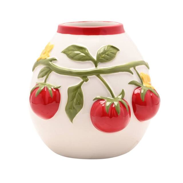 The Cottage Garden Mother's Day Handpainted Embossed Tomato Vase - Small - image 1